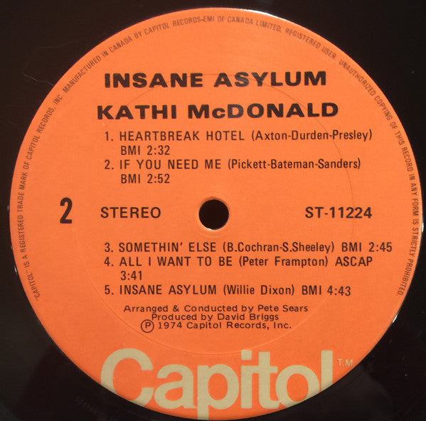 Kathi McDonald : Insane Asylum (LP, Album)