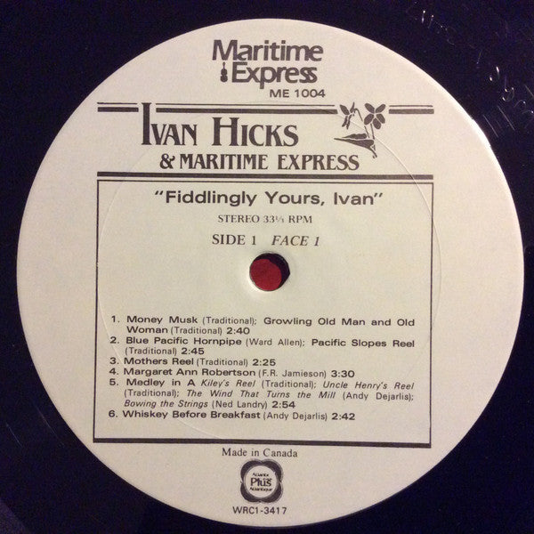 Ivan Hicks (2), Maritime Express : Fiddlingly Yours (LP, Album)