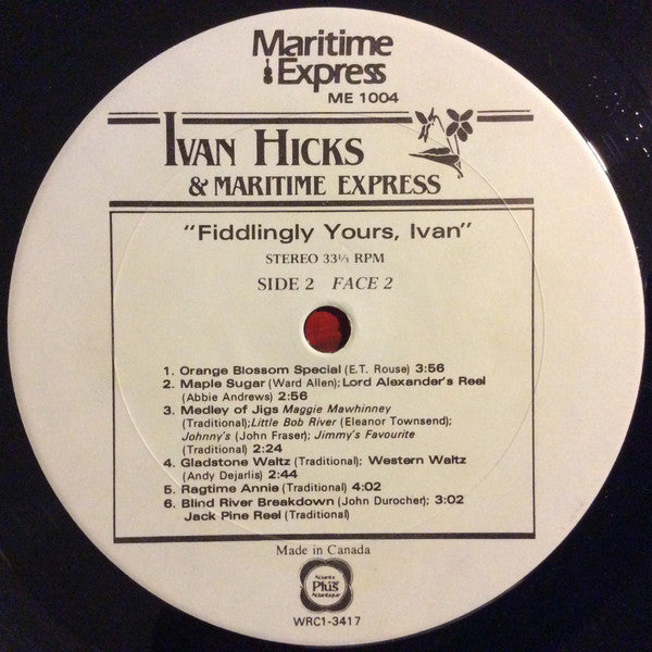 Ivan Hicks (2), Maritime Express : Fiddlingly Yours (LP, Album)