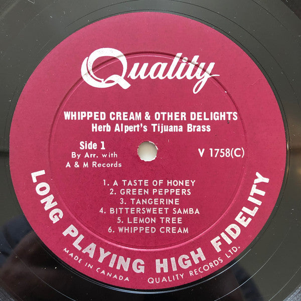 Herb Alpert & The Tijuana Brass : Whipped Cream & Other Delights (LP, Album, Mono, Mar)