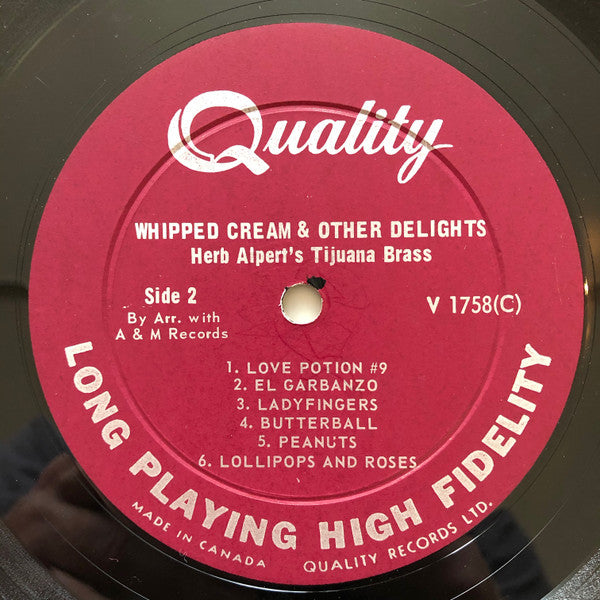 Herb Alpert & The Tijuana Brass : Whipped Cream & Other Delights (LP, Album, Mono, Mar)