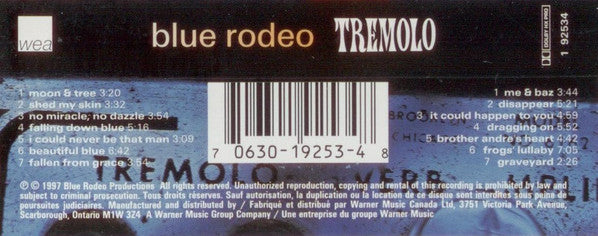 Blue Rodeo : Tremolo (Cass, Album, Dol)
