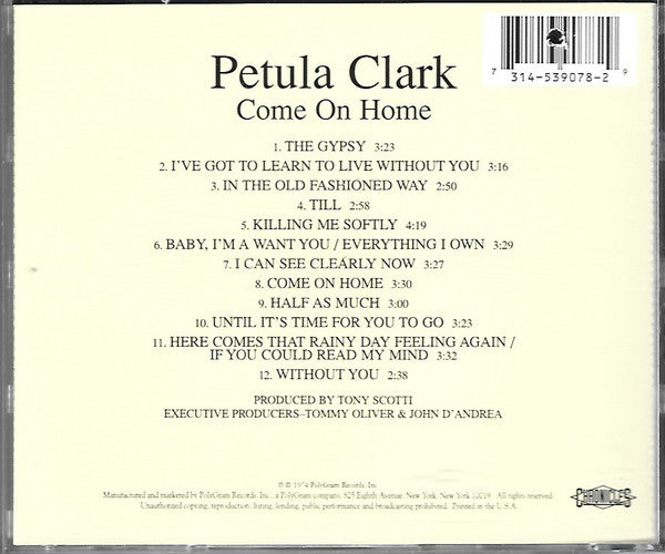 Petula Clark : Come On Home (CD, Album, RE)
