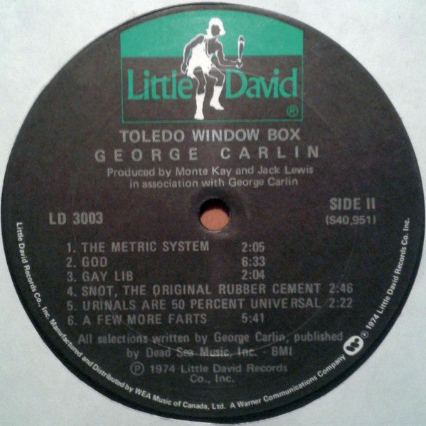 George Carlin : Toledo Window Box (LP, Album)