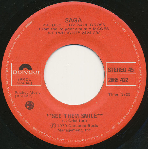 Saga (3) : See Them Smile / Mouse In A Maze (7")