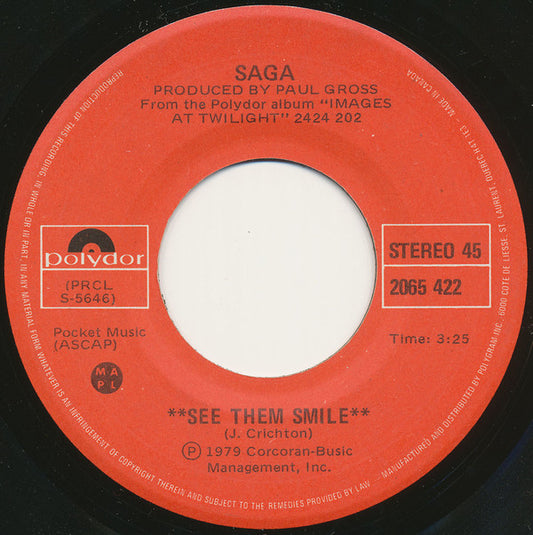 Saga (3) : See Them Smile / Mouse In A Maze (7")