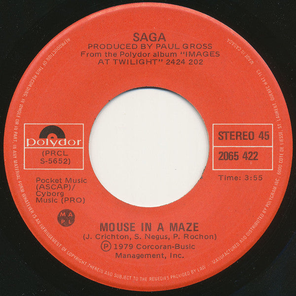 Saga (3) : See Them Smile / Mouse In A Maze (7")