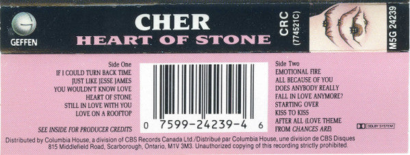Cher : Heart Of Stone (Cass, Album, Club)