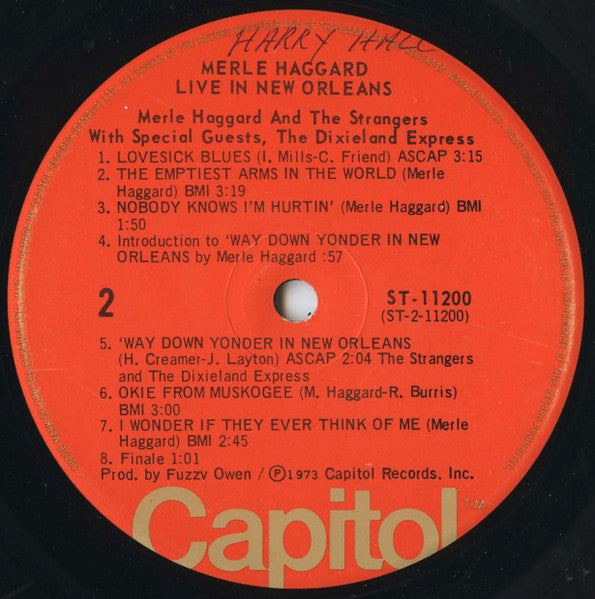 Merle Haggard And The Strangers (5) : I Love Dixie Blues ... So I Recorded "Live" In New Orleans (LP, Album)