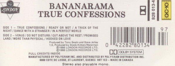 Bananarama : True Confessions (Cass, Album, Dol)