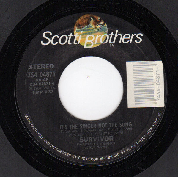 Survivor : The Search Is Over (7", Single, Styrene, Car)