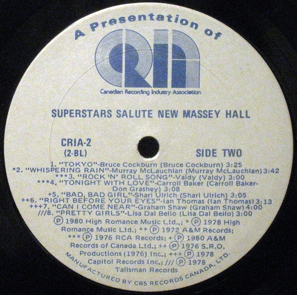 Various : Superstars Salute New Massey Hall (LP, Album, Comp)