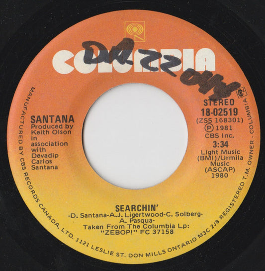 Santana : Searchin' (7", Single)
