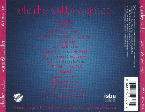 Charlie Watts : Warm & Tender (CD, Album)