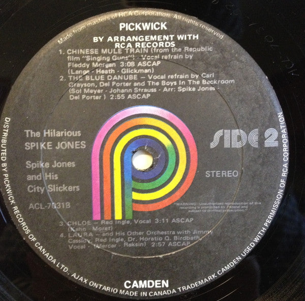 Spike Jones And His City Slickers : The Hilarious Spike Jones (LP)
