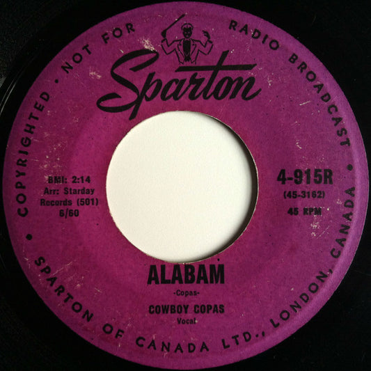 Cowboy Copas : Alabam (7", Single)