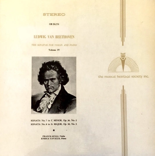 Ludwig Van Beethoven -  Franco Gulli, Enrica Cavallo : The Sonatas For Violin And Piano, Vol. IV (LP, RE)