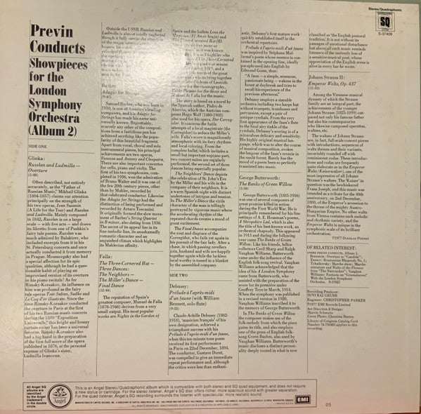 André Previn, London Symphony Orchestra : Previn Conducts: Showpieces for the London Symphony Orchestra (Album 2) (LP, Album, Quad)