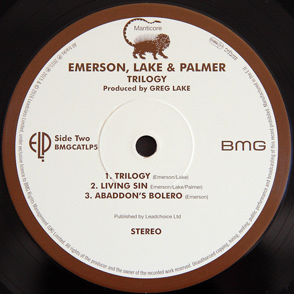 Emerson, Lake & Palmer : Trilogy (LP, Album, RE, RM, Gat)