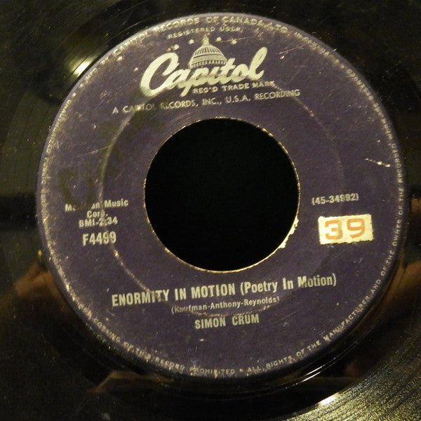 Simon Crum : Enormity In Motion (Poetry In Motion) (7", Single)