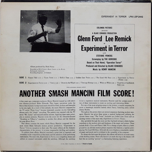 Henry Mancini : Experiment In Terror (Music From The Motion Picture) (LP, Album, RE)