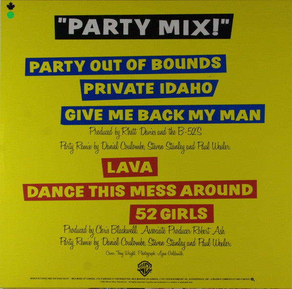 The B-52's : Party Mix! (LP, MiniAlbum, Mixed, Qua)