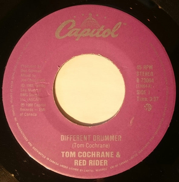 Tom Cochrane And Red Rider : Different Drummer / Sons Beat Down (7", Single)