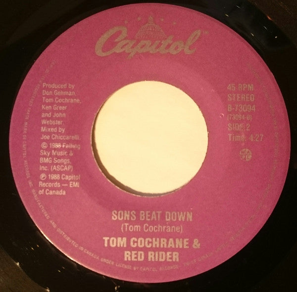 Tom Cochrane And Red Rider : Different Drummer / Sons Beat Down (7", Single)