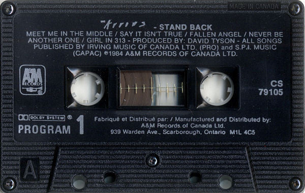 The Arrows : Stand Back (Cass, Album, RE, Dol)