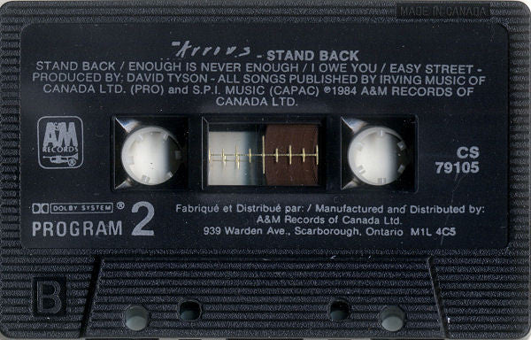 The Arrows : Stand Back (Cass, Album, RE, Dol)