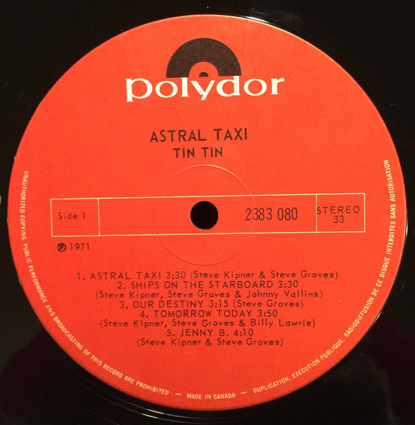Tin Tin (5) : Astral Taxi (LP, Album, Gat)
