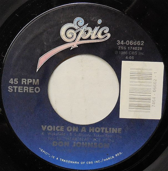 Don Johnson : Voice On A Hotline (7", Single)
