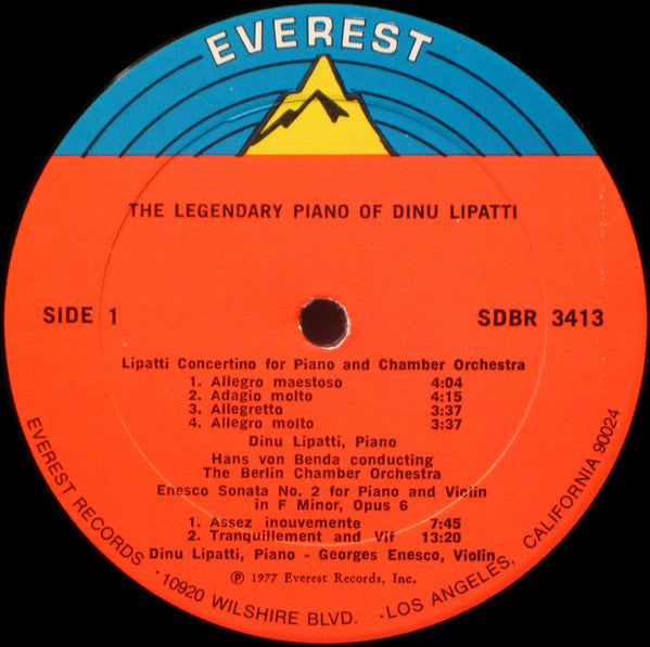 Dinu Lipatti, George Enescu, Kammerorchester Berlin : The Legendary Piano Of Dinu Lipatti (LP, Comp)