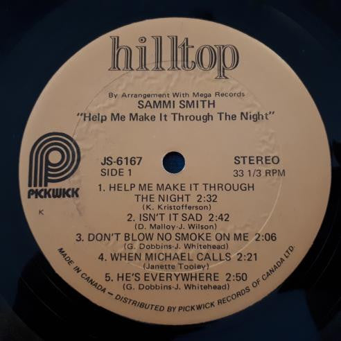 Sammi Smith : Help Me Make It Through The Night (LP, Album, Comp)
