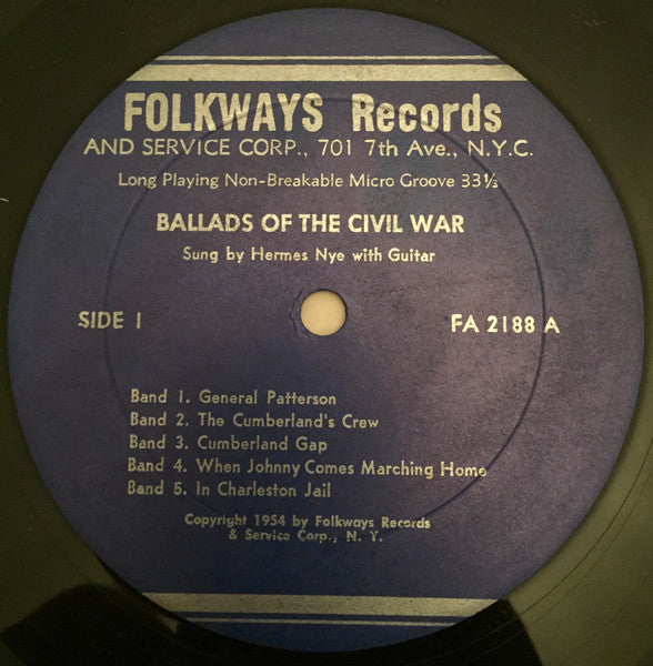 Hermes Nye : Ballads Of The Civil War, Vol. 2 (10", Album)