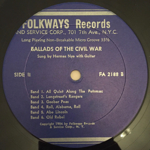 Hermes Nye : Ballads Of The Civil War, Vol. 2 (10", Album)