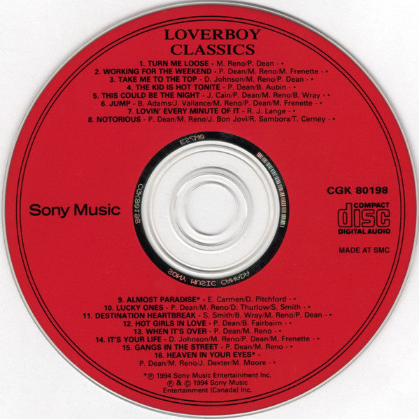 Loverboy : Classics - Their Greatest Hits (CD, Comp, Club)