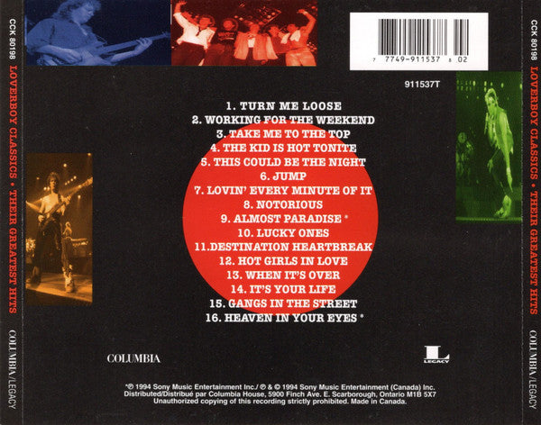 Loverboy : Classics - Their Greatest Hits (CD, Comp, Club)