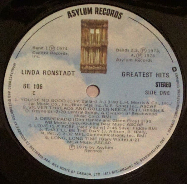 Linda Ronstadt : Greatest Hits (LP, Comp, RE, Gat)