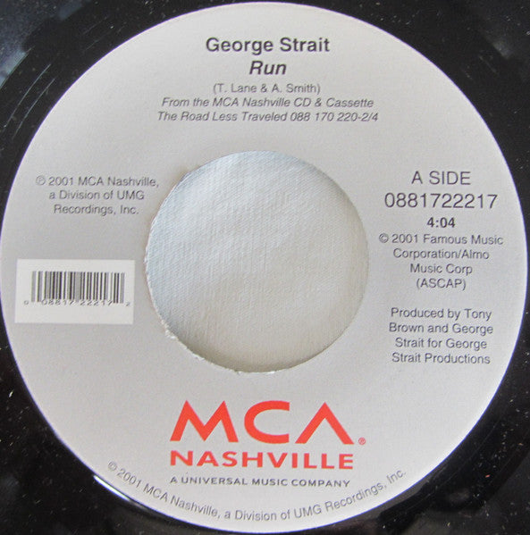 George Strait : Run (7", Single)