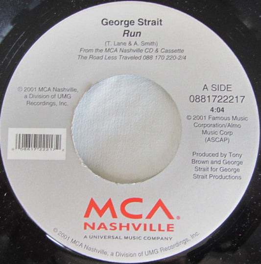 George Strait : Run (7", Single)