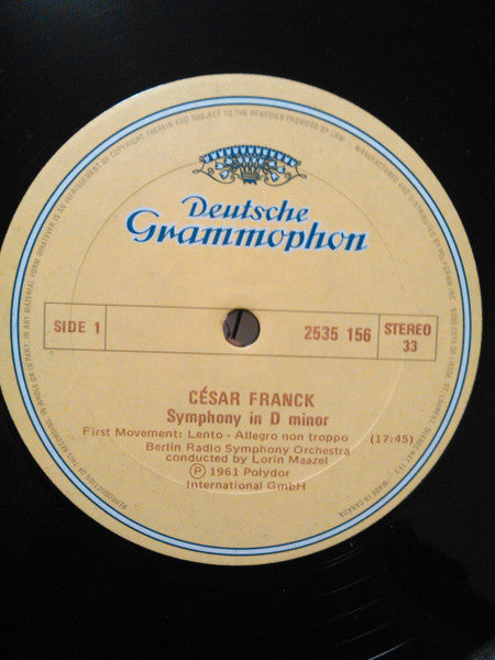 César Franck - Radio-Symphonie-Orchester Berlin, Lorin Maazel : Symphony In D Minor (LP, Album, RP)