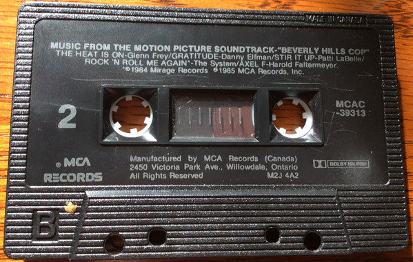 Various : Music From The Motion Picture Soundtrack - Beverly Hills Cop (Cass, Album)