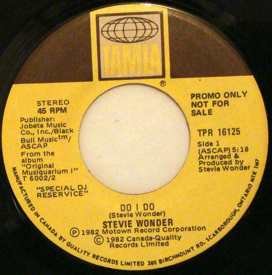 Stevie Wonder : Do I Do / Rocket Love (7", Single, Promo)