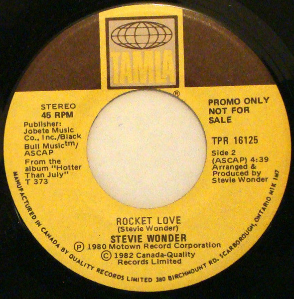 Stevie Wonder : Do I Do / Rocket Love (7", Single, Promo)