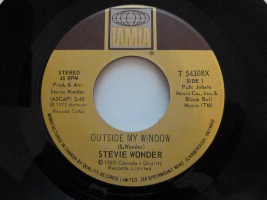 Stevie Wonder : Outside My Window (7", Single)