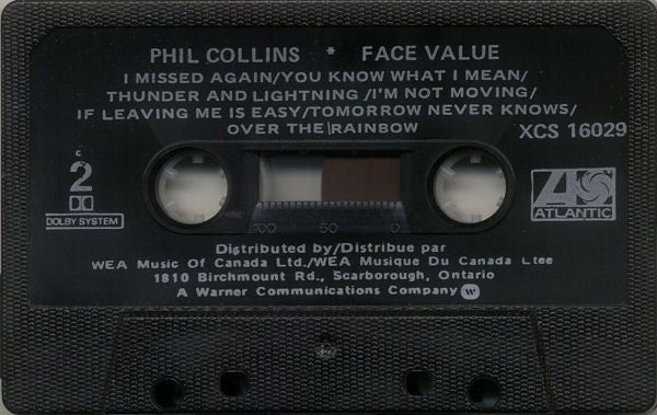 Phil Collins : Face Value (Cass, Album, RE, Dol)