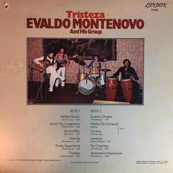 Evaldo Montenovo : Tristeza (LP, Album)
