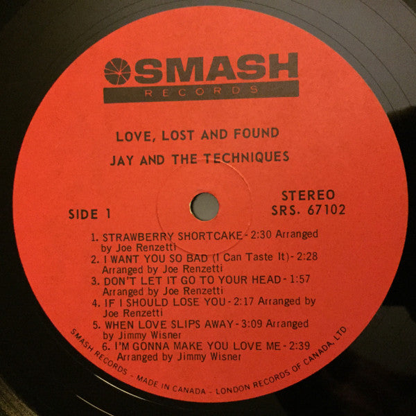 Jay & The Techniques : Love, Lost & Found (LP, Album)