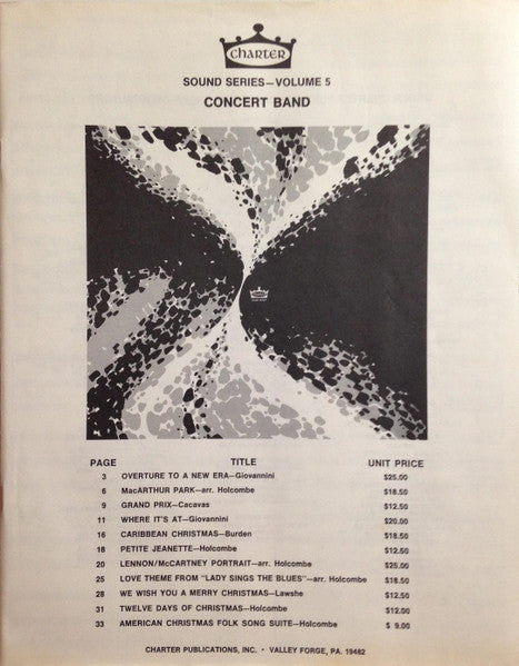 Charter Wind Ensemble, Caesar Giovannini, Bill Holcombe (2), John Cacavas, James Burden* : Sound Series Volume V For Concert Band (LP)